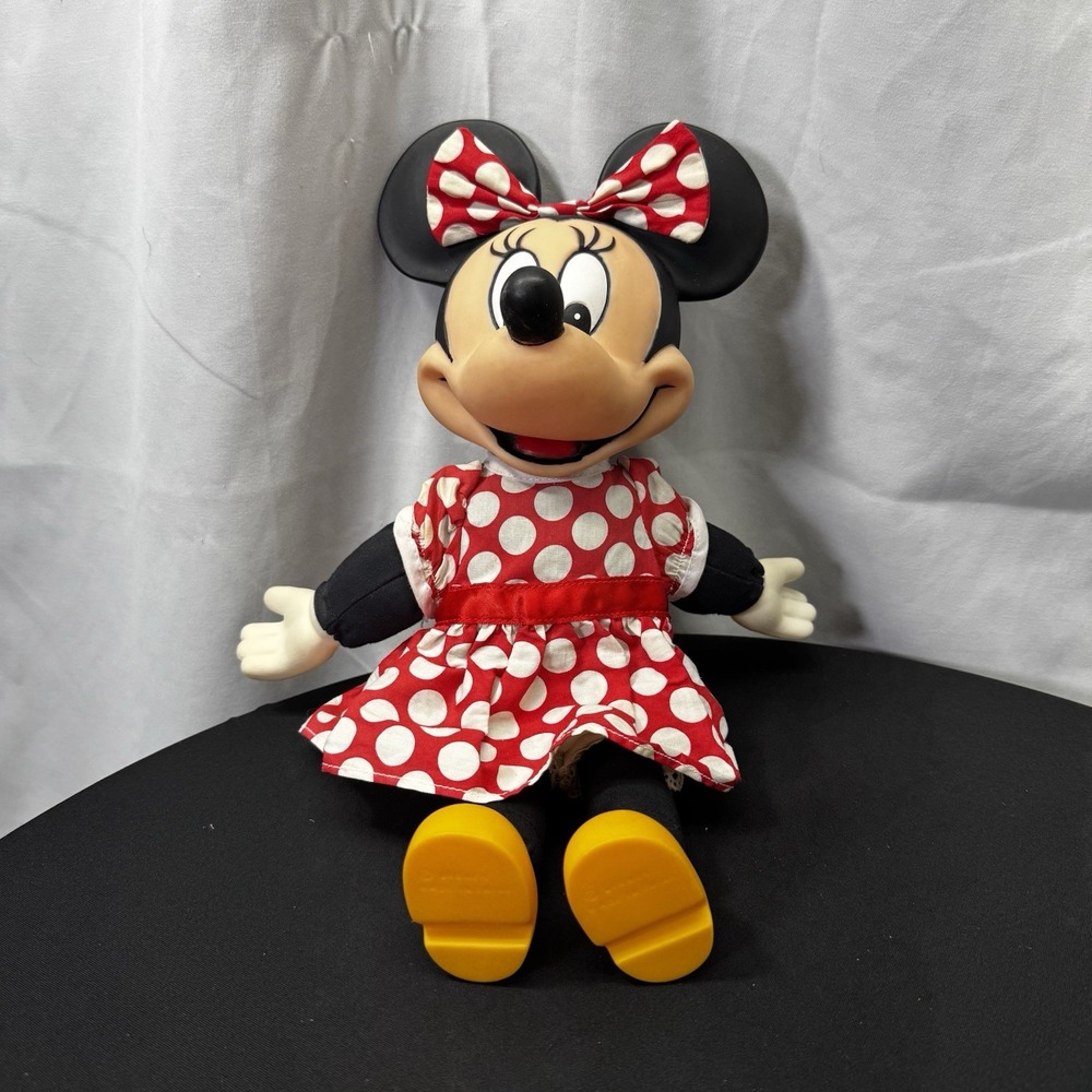 Disney Minnie Mouse 14" Plush: Rubber Face Hands Feet Doll